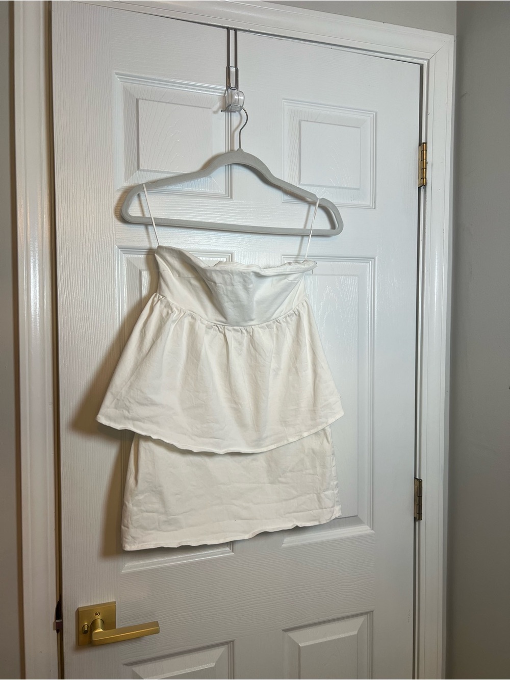 MORE TO COME Elora Strapless Mini Dress in White - Picture 4 of 6